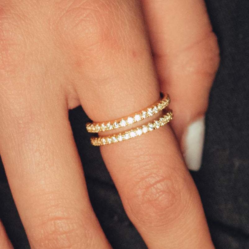Iced Coil Ring - Gold - Cernucci